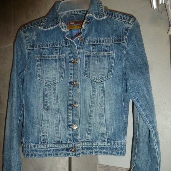 Blue Asphalt Jackets & Blazers - Blue Asphalt Jean Jacket Women's Size S Blue Distressed Denim Fitted Jacket